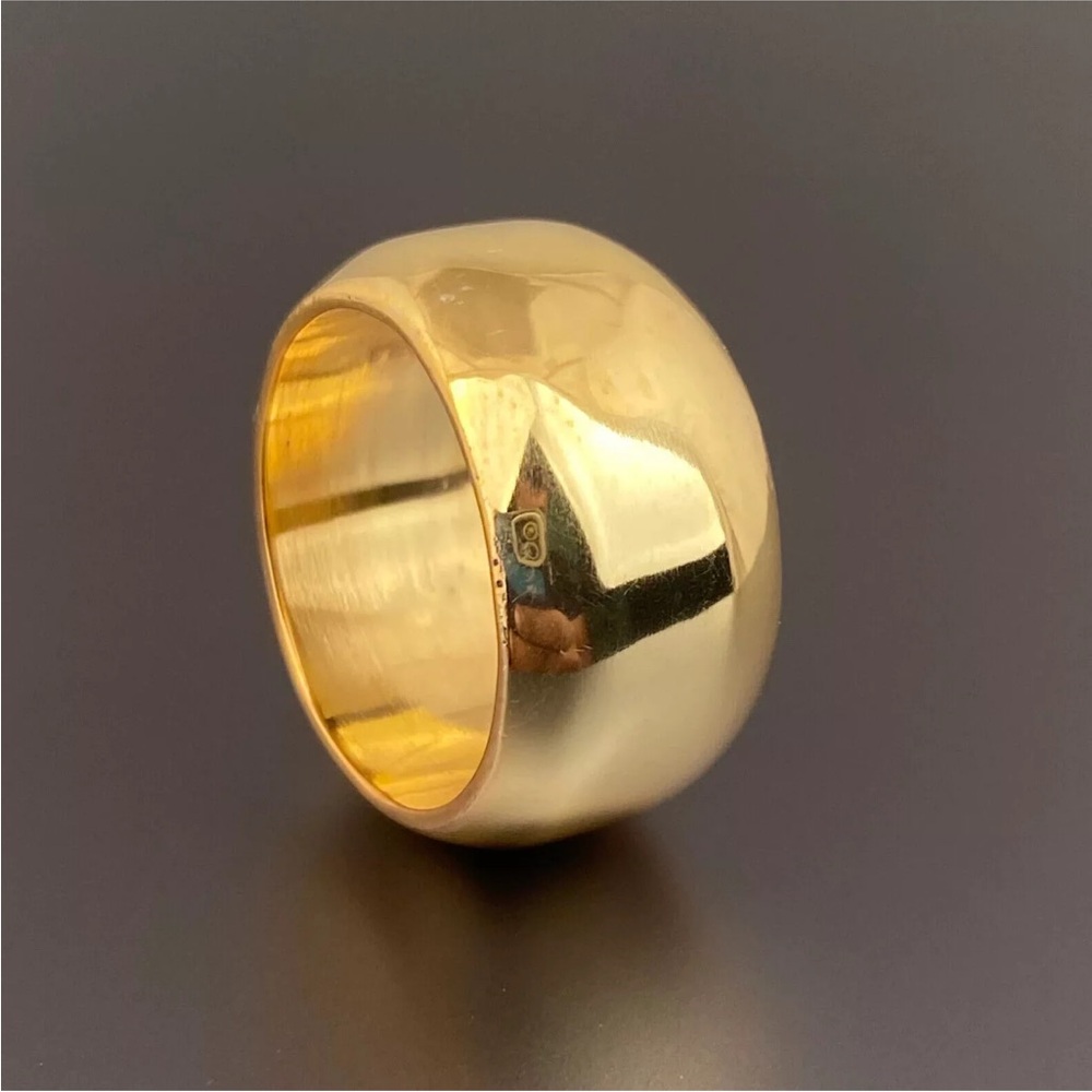 Gold brass thick wedding bang ring